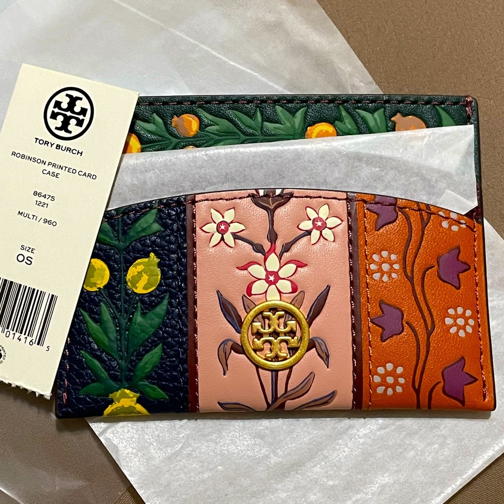 NWT Tory Burch Printed Robinson Card Case Holder